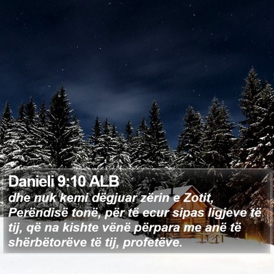 Danieli 9:10 ALB Bible Verse Image