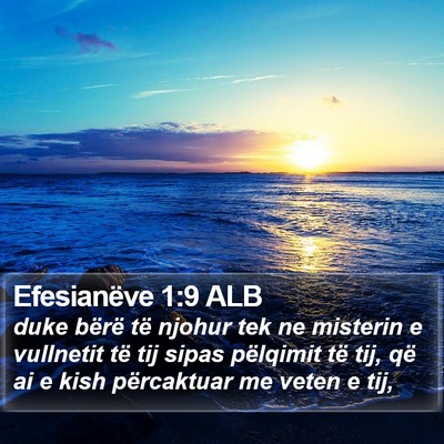 Efesianëve 1:9 ALB Bible Verse Image