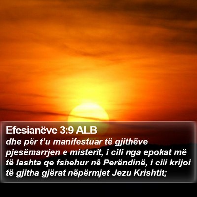 Efesianëve 3:9 ALB Bible Verse Image