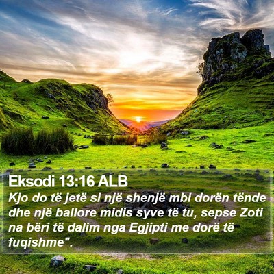 Eksodi 13:16 ALB Bible Verse Image