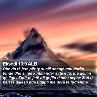 Eksodi 13:9 ALB Bible Verse Image