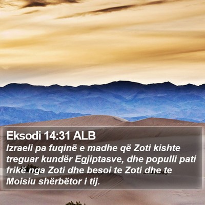 Eksodi 14:31 ALB Bible Verse Image