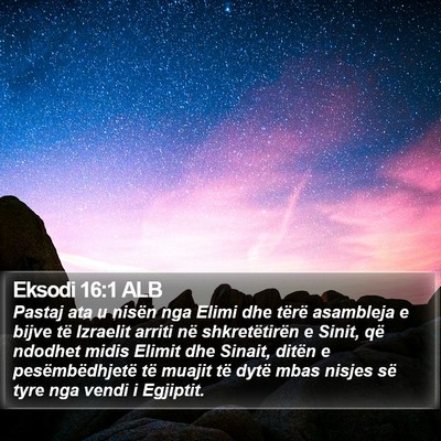 Eksodi 16:1 ALB Bible Verse Image