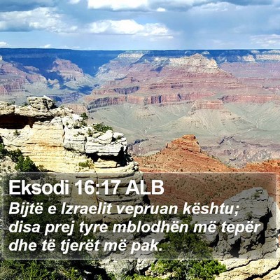 Eksodi 16:17 ALB Bible Verse Image