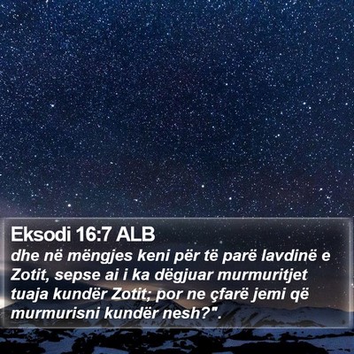 Eksodi 16:7 ALB Bible Verse Image