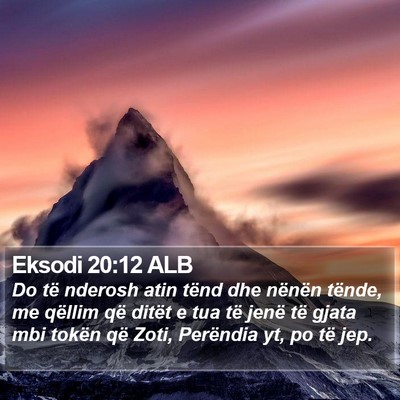 Eksodi 20:12 ALB Bible Verse Image