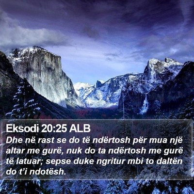 Eksodi 20:25 ALB Bible Verse Image