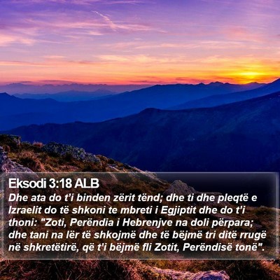 Eksodi 3:18 ALB Bible Verse Image