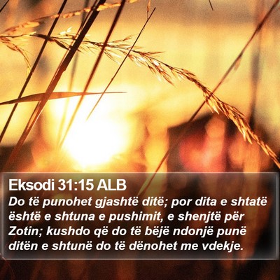 Eksodi 31:15 ALB Bible Verse Image