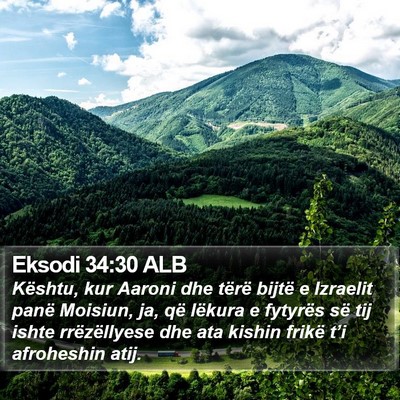 Eksodi 34:30 ALB Bible Verse Image