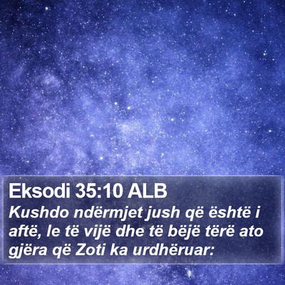 Eksodi 35:10 ALB Bible Verse Image