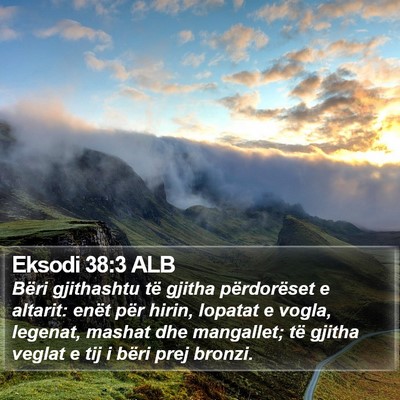Eksodi 38:3 ALB Bible Verse Image