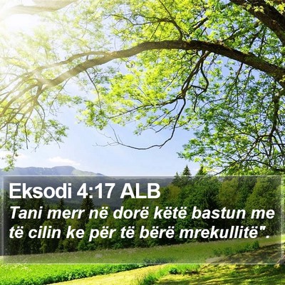 Eksodi 4:17 ALB Bible Verse Image