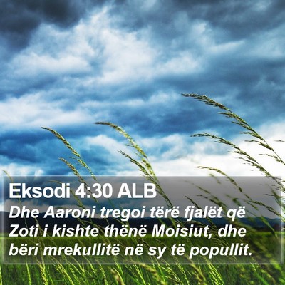 Eksodi 4:30 ALB Bible Verse Image