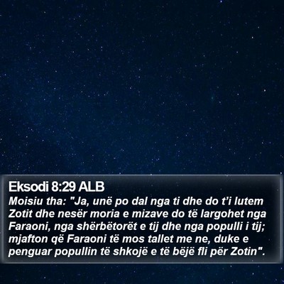 Eksodi 8:29 ALB Bible Verse Image
