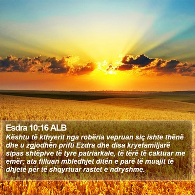 Esdra 10:16 ALB Bible Verse Image