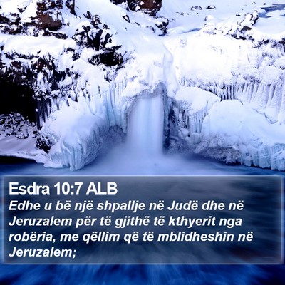 Esdra 10:7 ALB Bible Verse Image