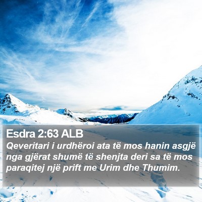 Esdra 2:63 ALB Bible Verse Image