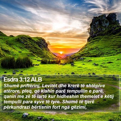 Esdra 3:12 ALB Bible Verse Image