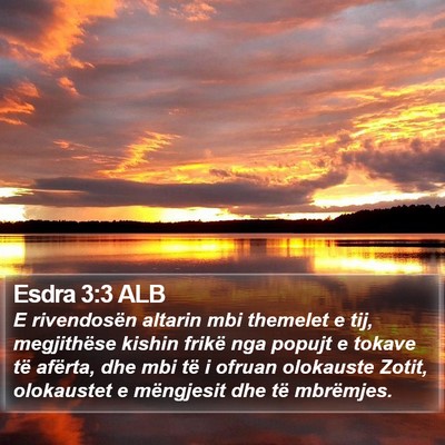 Esdra 3:3 ALB Bible Verse Image