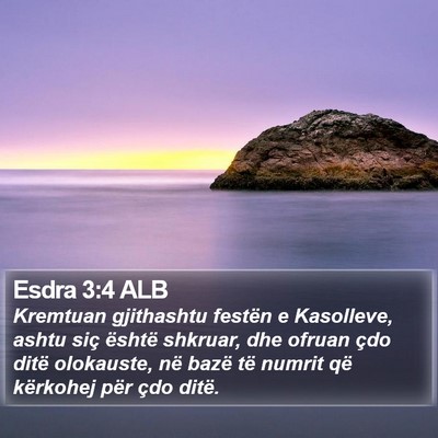 Esdra 3:4 ALB Bible Verse Image