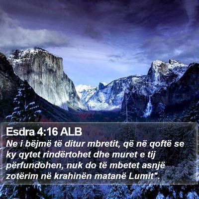 Esdra 4:16 ALB Bible Verse Image