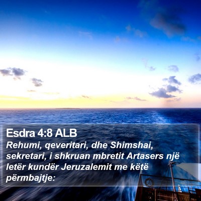 Esdra 4:8 ALB Bible Verse Image