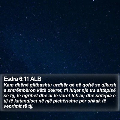 Esdra 6:11 ALB Bible Verse Image
