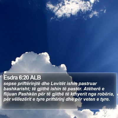 Esdra 6:20 ALB Bible Verse Image
