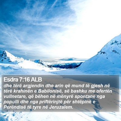 Esdra 7:16 ALB Bible Verse Image
