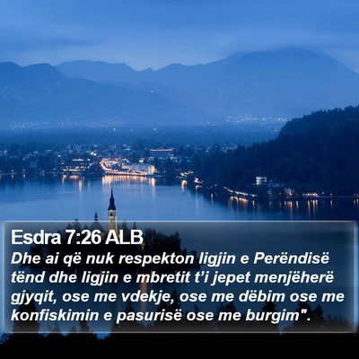 Esdra 7:26 ALB Bible Verse Image