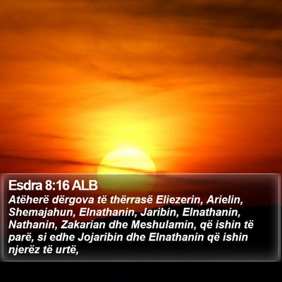 Esdra 8:16 ALB Bible Verse Image