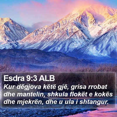 Esdra 9:3 ALB Bible Verse Image