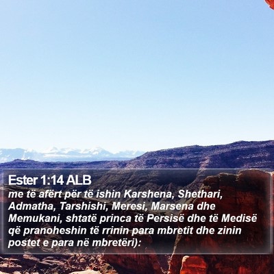 Ester 1:14 ALB Bible Verse Image