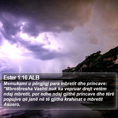 Ester 1:16 ALB Bible Verse Image