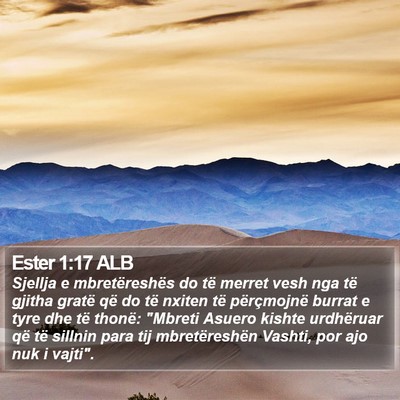 Ester 1:17 ALB Bible Verse Image