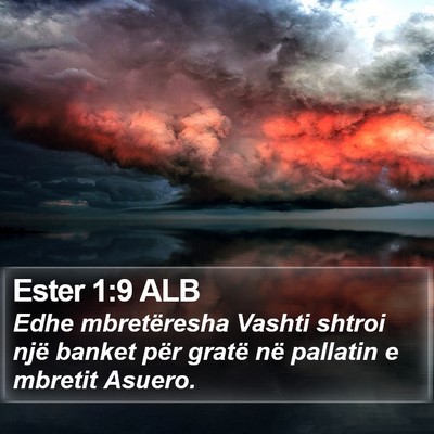 Ester 1:9 ALB Bible Verse Image