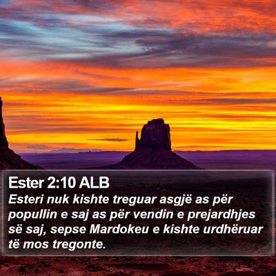 Ester 2:10 ALB Bible Verse Image