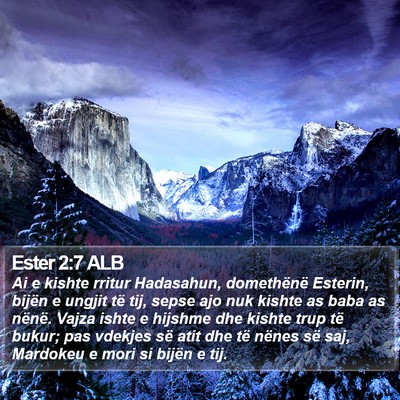 Ester 2:7 ALB Bible Verse Image