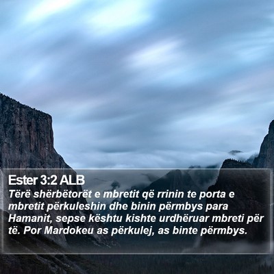 Ester 3:2 ALB Bible Verse Image