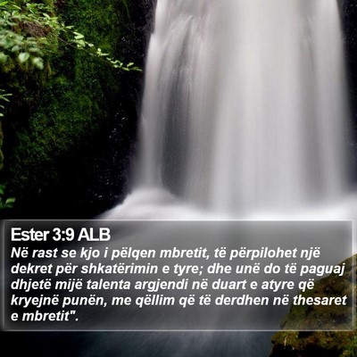 Ester 3:9 ALB Bible Verse Image