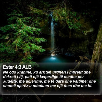 Ester 4:3 ALB Bible Verse Image