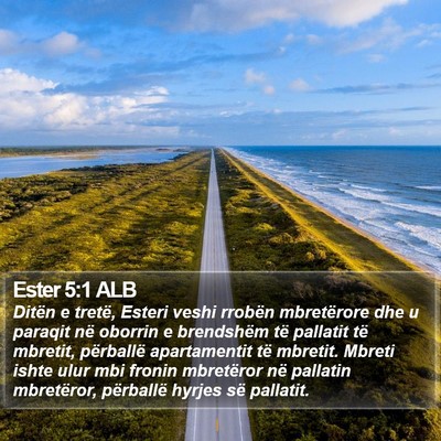Ester 5:1 ALB Bible Verse Image