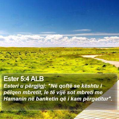 Ester 5:4 ALB Bible Verse Image