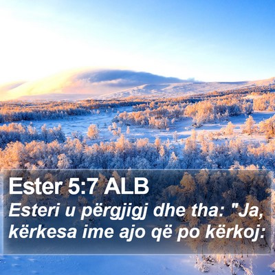 Ester 5:7 ALB Bible Verse Image