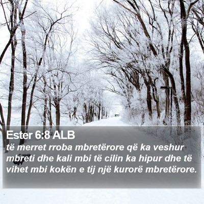 Ester 6:8 ALB Bible Verse Image
