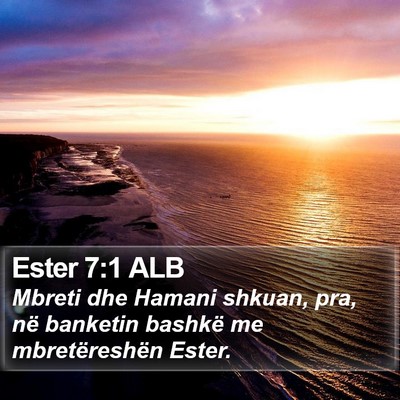 Ester 7:1 ALB Bible Verse Image