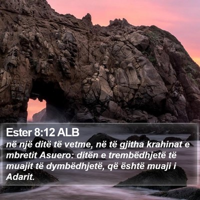 Ester 8:12 ALB Bible Verse Image