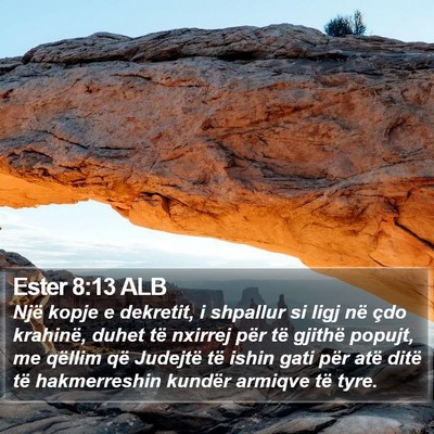 Ester 8:13 ALB Bible Verse Image