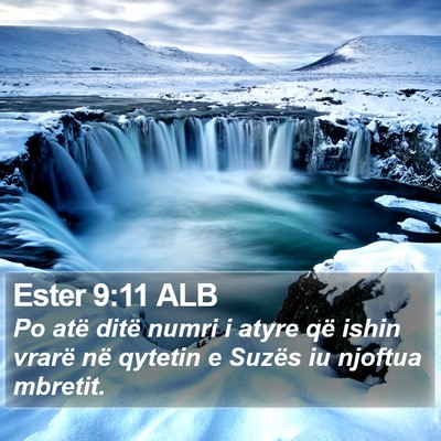 Ester 9:11 ALB Bible Verse Image
